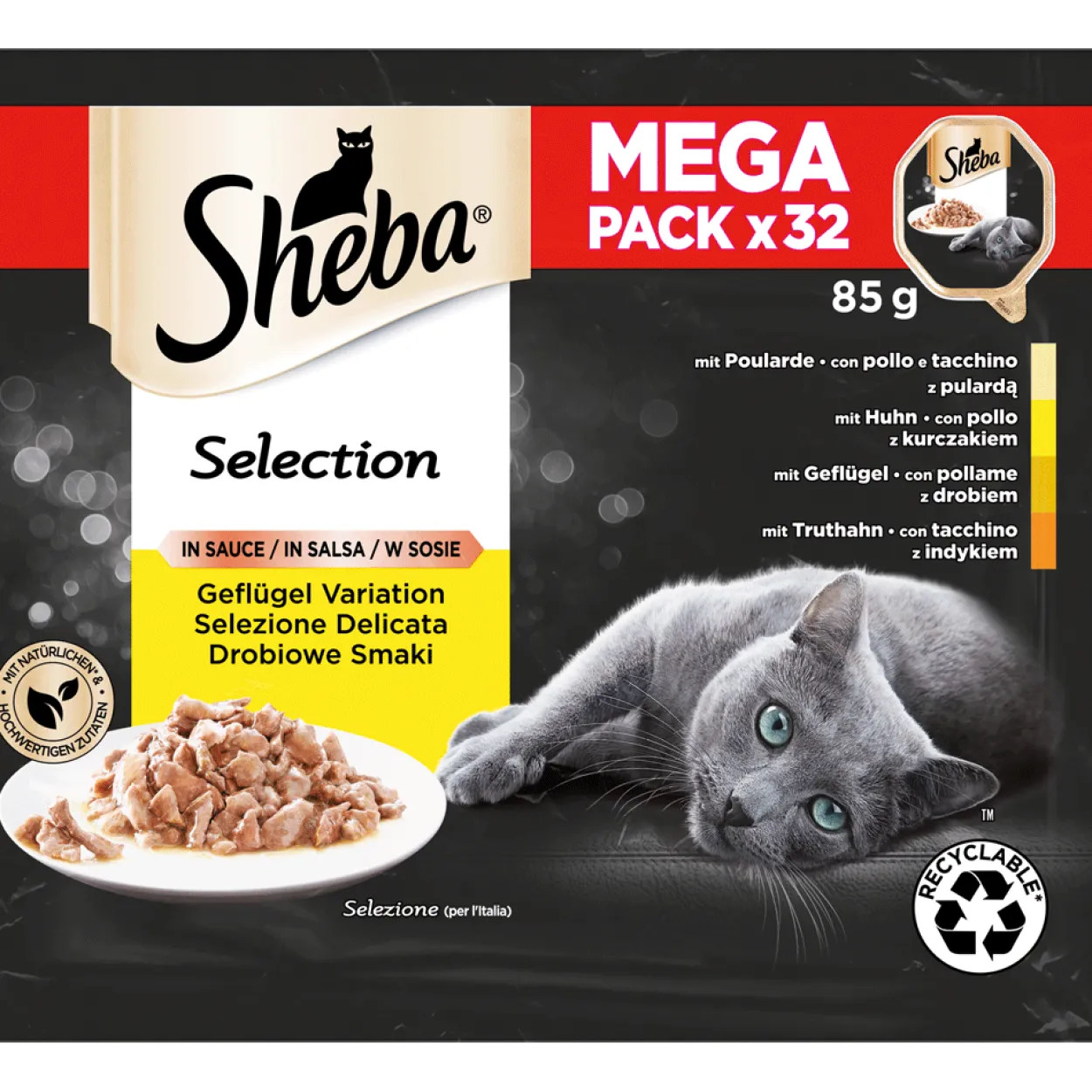 Schale Mega Pack Selection in Sauce Geflügel Variation 32 x 85g