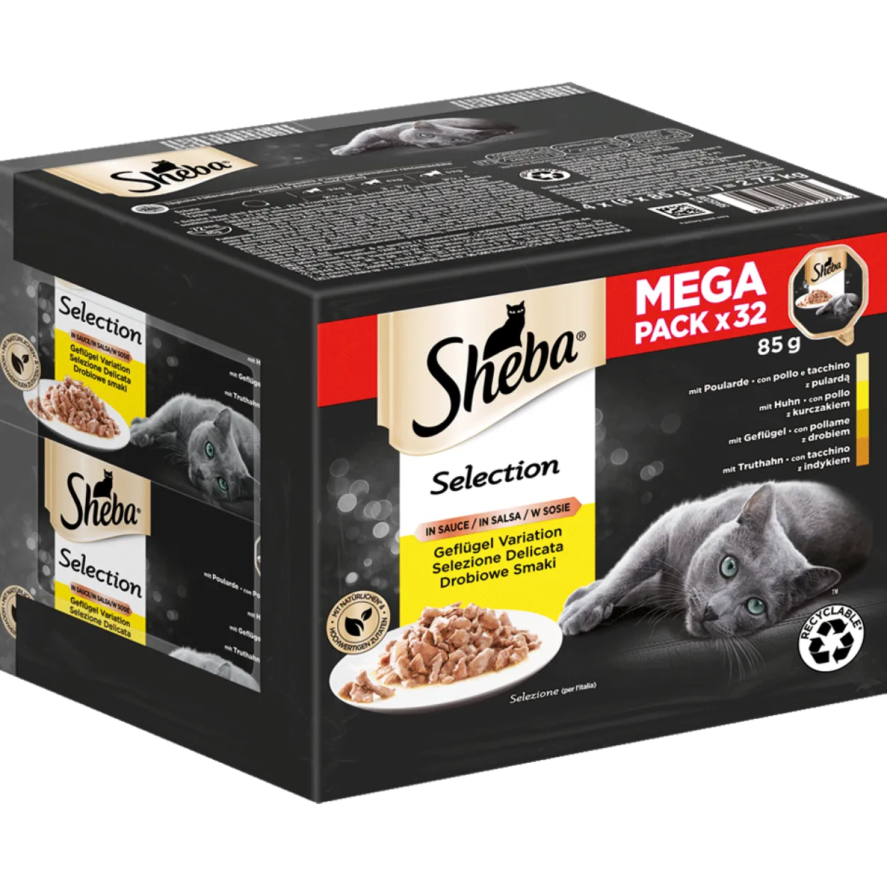 Schale Mega Pack Selection in Sauce Geflügel Variation 32 x 85g