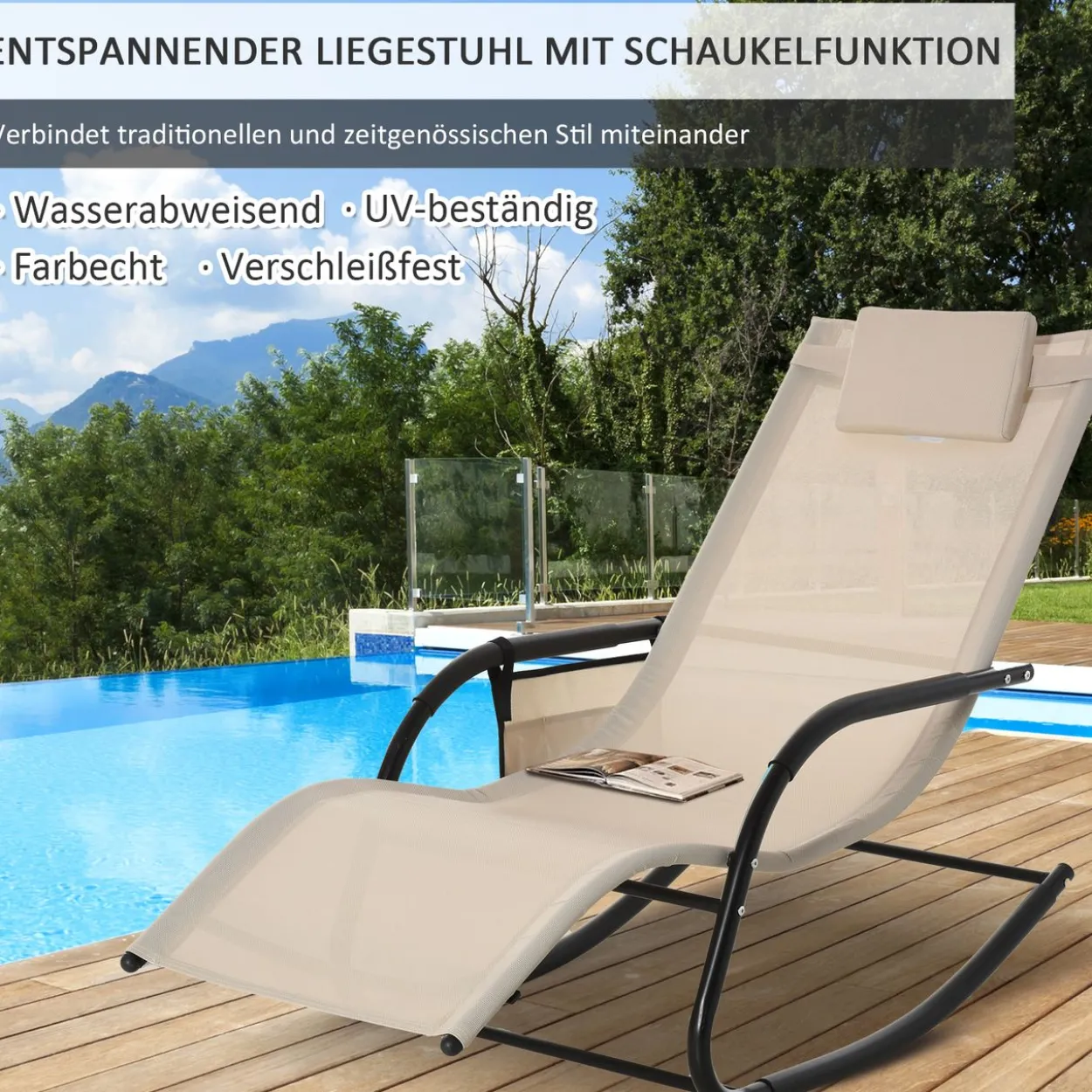 Schaukelstuhl Schwingsessel Gartenstuh Schaukelliege Metall