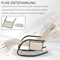 Schaukelstuhl Schwingsessel Gartenstuh Schaukelliege Metall