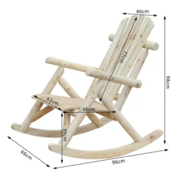 Schaukelstuhl Schwingsessel Schaukel Stuhl Relaxstuhl Tannenholz Natur