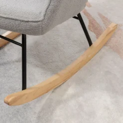 Schaukelstuhl Schwingsessel Akzentstuhl bis 120 kg, Polyester, Hellgrau