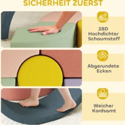 Schaumstoff Bausteine 7er-Set Kinder Softbausteine mit Cord-Optik