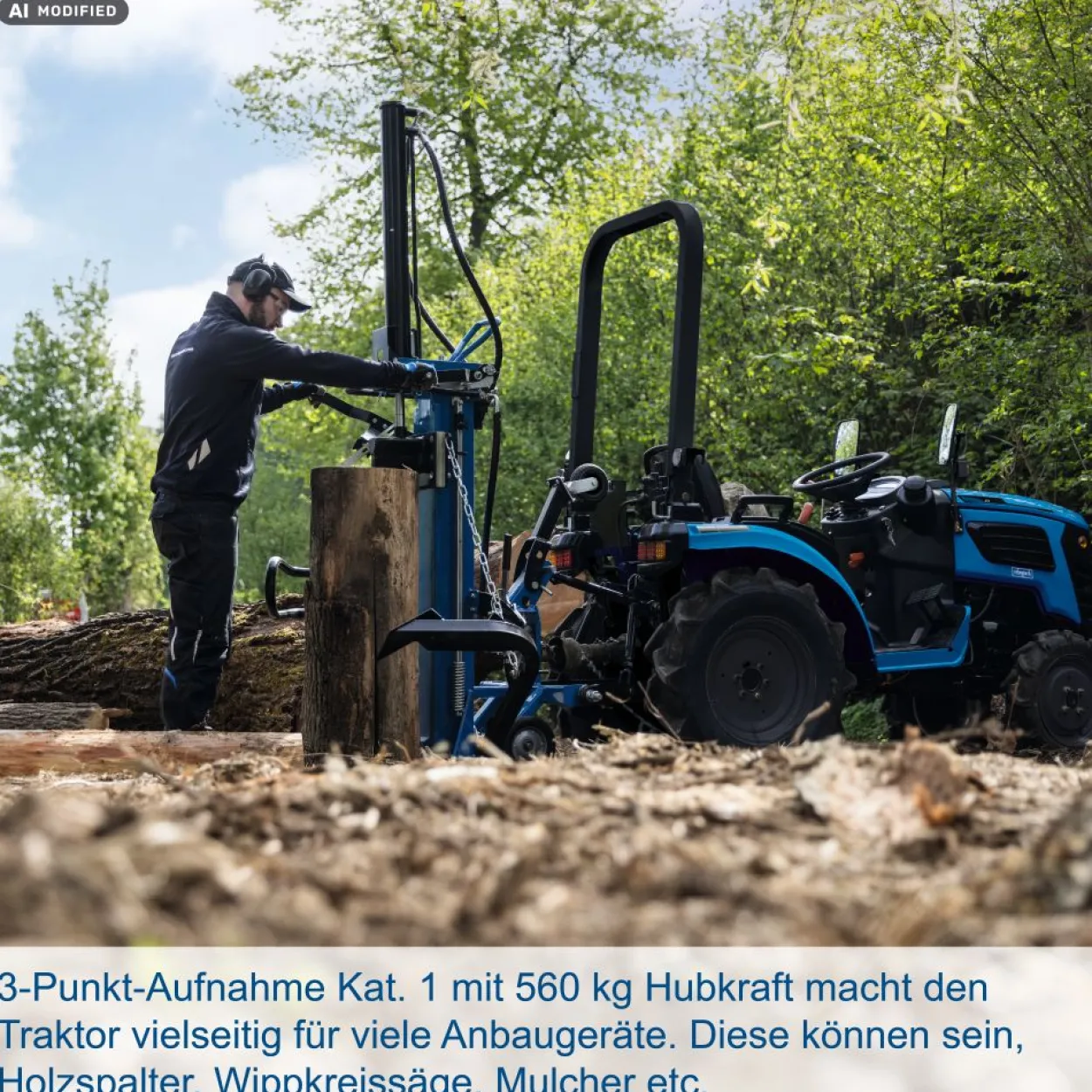 Scheppach MT25 Kompakttraktor 25 PS Allrad Diesel mit KAT 1 Dreipunktaufnahme und Straßenzulassung