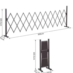 Scherengitter Absperrgitter ausziehbar 35-300cm Garten Alu Braun