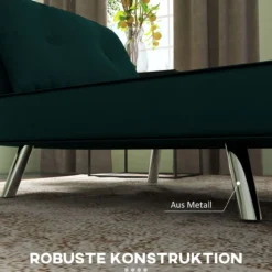 Schlafsessel Klappsessel mit Bettfunktion Einzelsofa mit Kissen Samtoptik