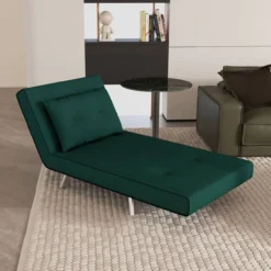 Schlafsessel Klappsessel mit Bettfunktion Einzelsofa mit Kissen Samtoptik