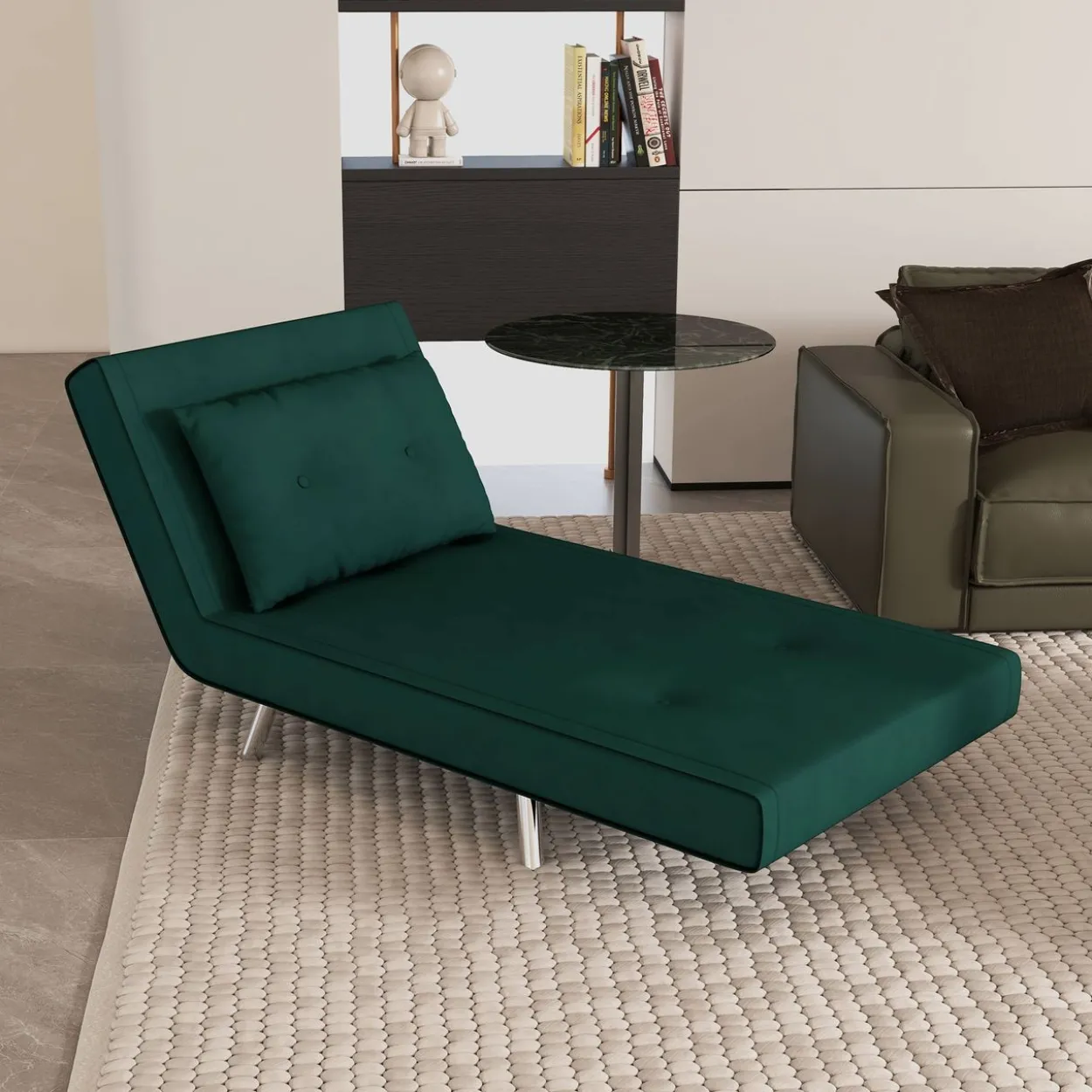 Schlafsessel Klappsessel mit Bettfunktion Einzelsofa mit Kissen Samtoptik