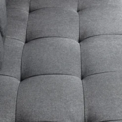 Schlafsofa Klappsofa 2-Sitzer Stoffsofa Leinen-Touch Gummiholz Grau