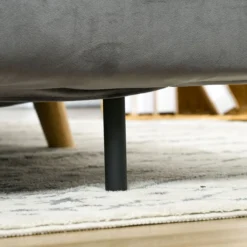 Schlafsofa 2-Sitzer Sofa mit Bettfunktion, Klappsofa mit Kissen, Grau