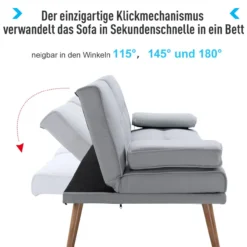 Schlafsofa Sofabett Schlafcouch 3 Sitzer Leinen