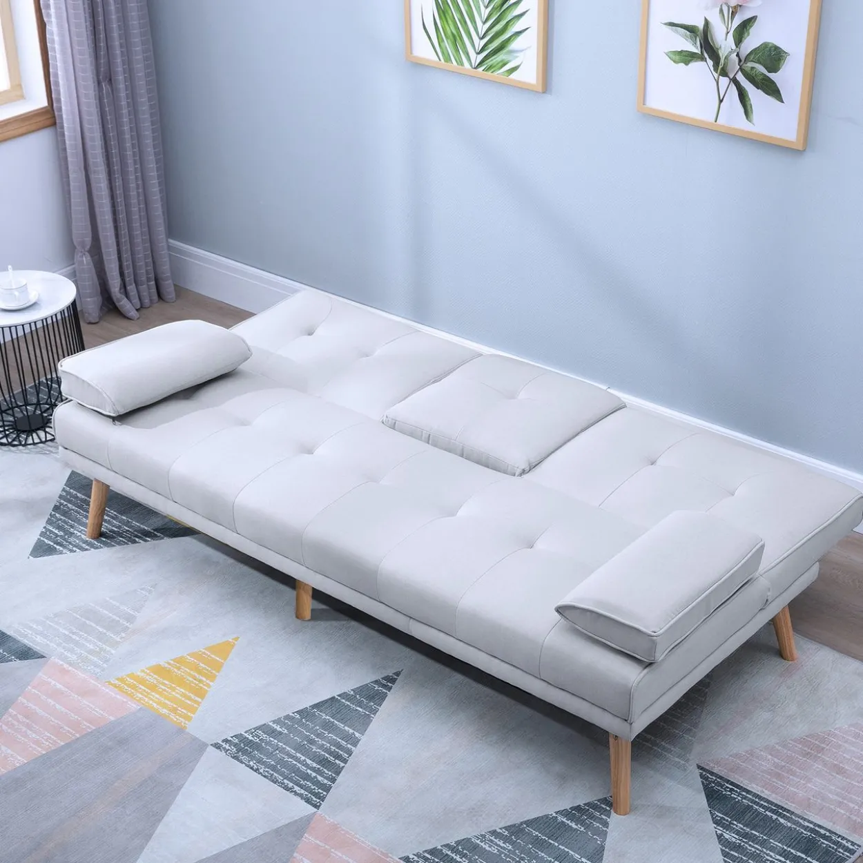Schlafsofa Sofabett Schlafcouch 3 Sitzer Leinen