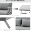 Schlafsofa Zweisitzer mit Bettfunktion, Einzelbett mit Kissen, Samt