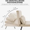 Schlafsofa, Zweisitzer mit Bettfunktion, Schlafcouch mit Samtoptik Beige