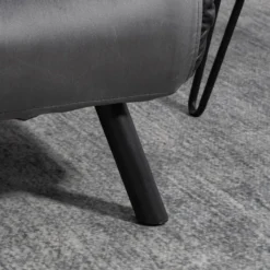 Schlafsofa, Zweisitzer mit Bettfunktion, Schlafcouch mit Samtoptik Grau