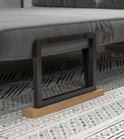 Schlafsofa, Zweisitzer mit Bettfunktion, Schlafcouch mit Samtoptik Grau
