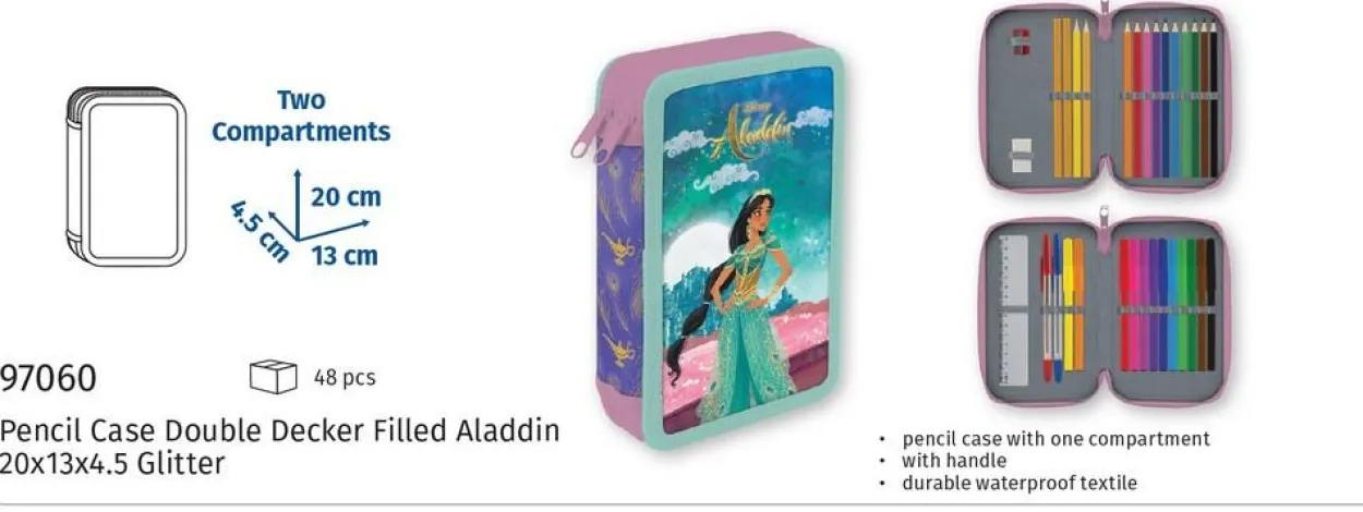 Schüleretui Doppeldecker Disney "Aladdin"
