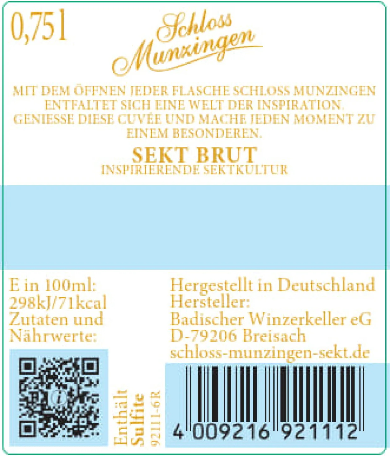 Schloss Munzingen Sekt Cuvée, brut 6er Karton