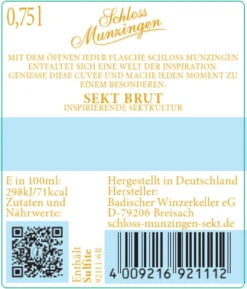 Schloss Munzingen Sekt Cuvée, brut 0,75L