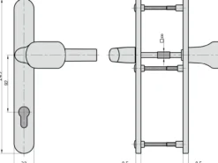 Schmalrahmen-Wechsel-Garnitur - rund - Alu Silber - Lochung: PZ - 92/8 mm