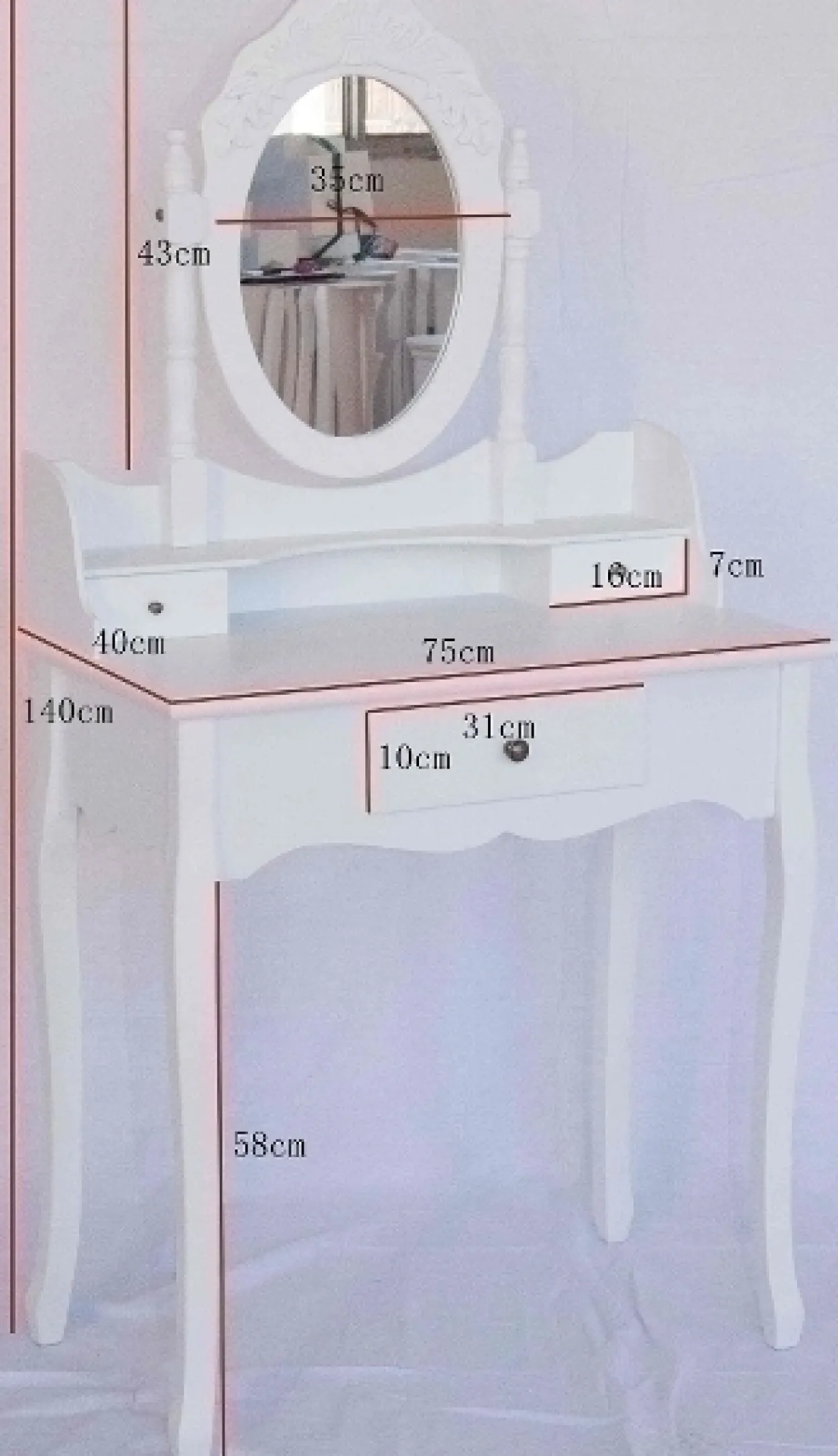 Schminktisch "Elegance" mit 1 Schublade