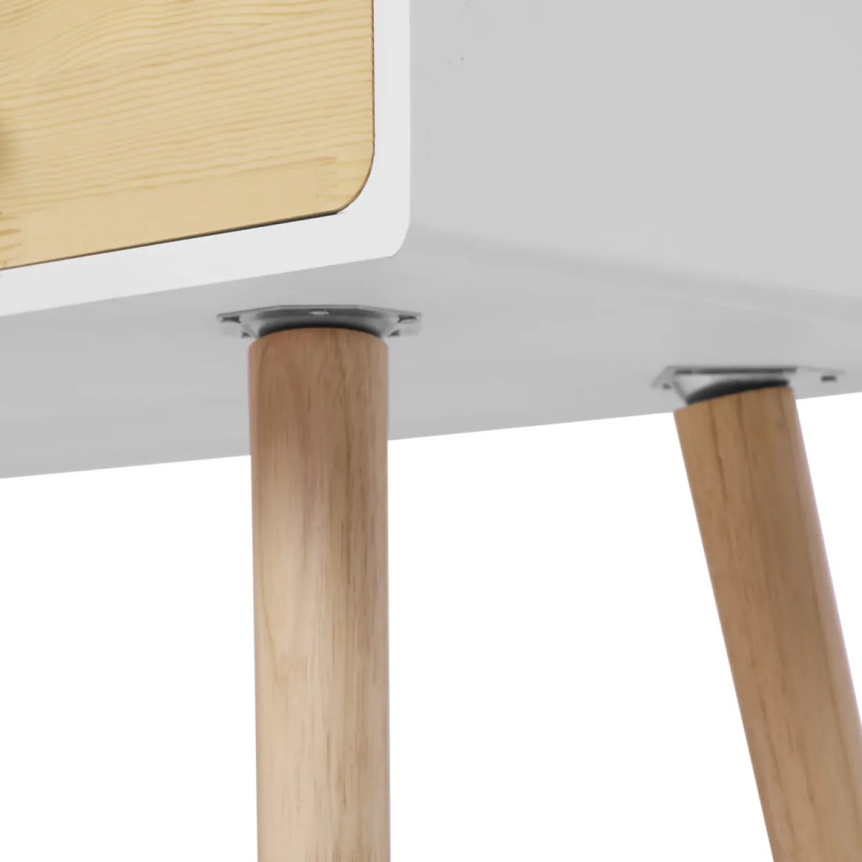 Schminktisch mit Spiegel, 2 Schubladen und Hocker - weiß