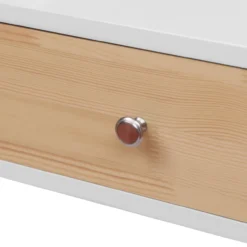 Schminktisch mit Spiegel, 2 Schubladen und Hocker - weiß