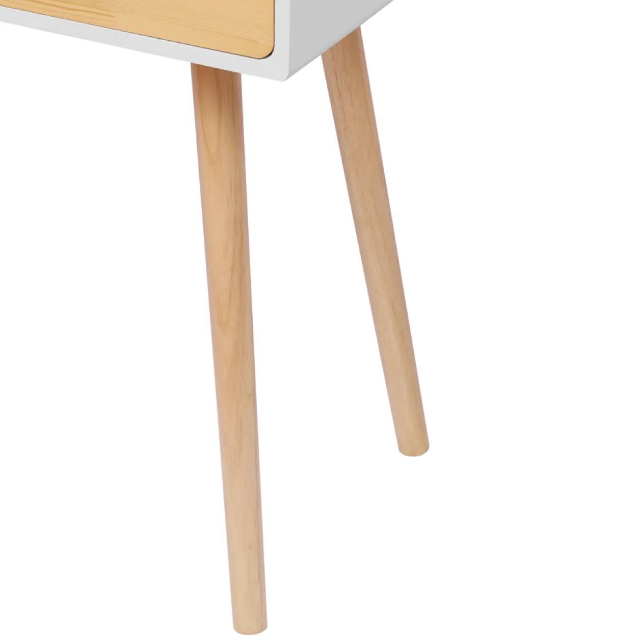 Schminktisch mit Spiegel, 2 Schubladen und Hocker - weiß