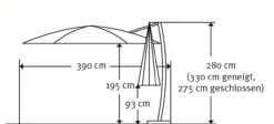 Schneider Ampelschirm RHODOS RONDO, ca. 350 cm Ø, anthrazit