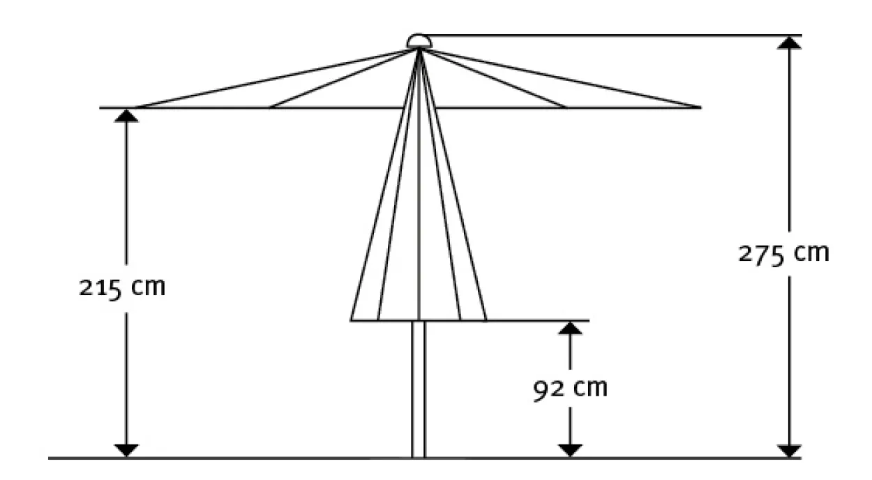 Schneider Sonnenschirm ROOFTOP, ca. 350 cm Ø, silbergrau