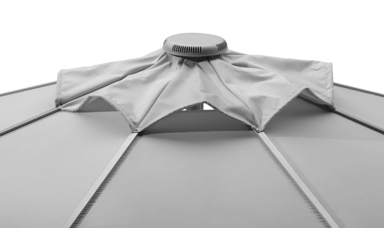 Schneider Sonnenschirm ROOFTOP, ca. 350 cm Ø, silbergrau