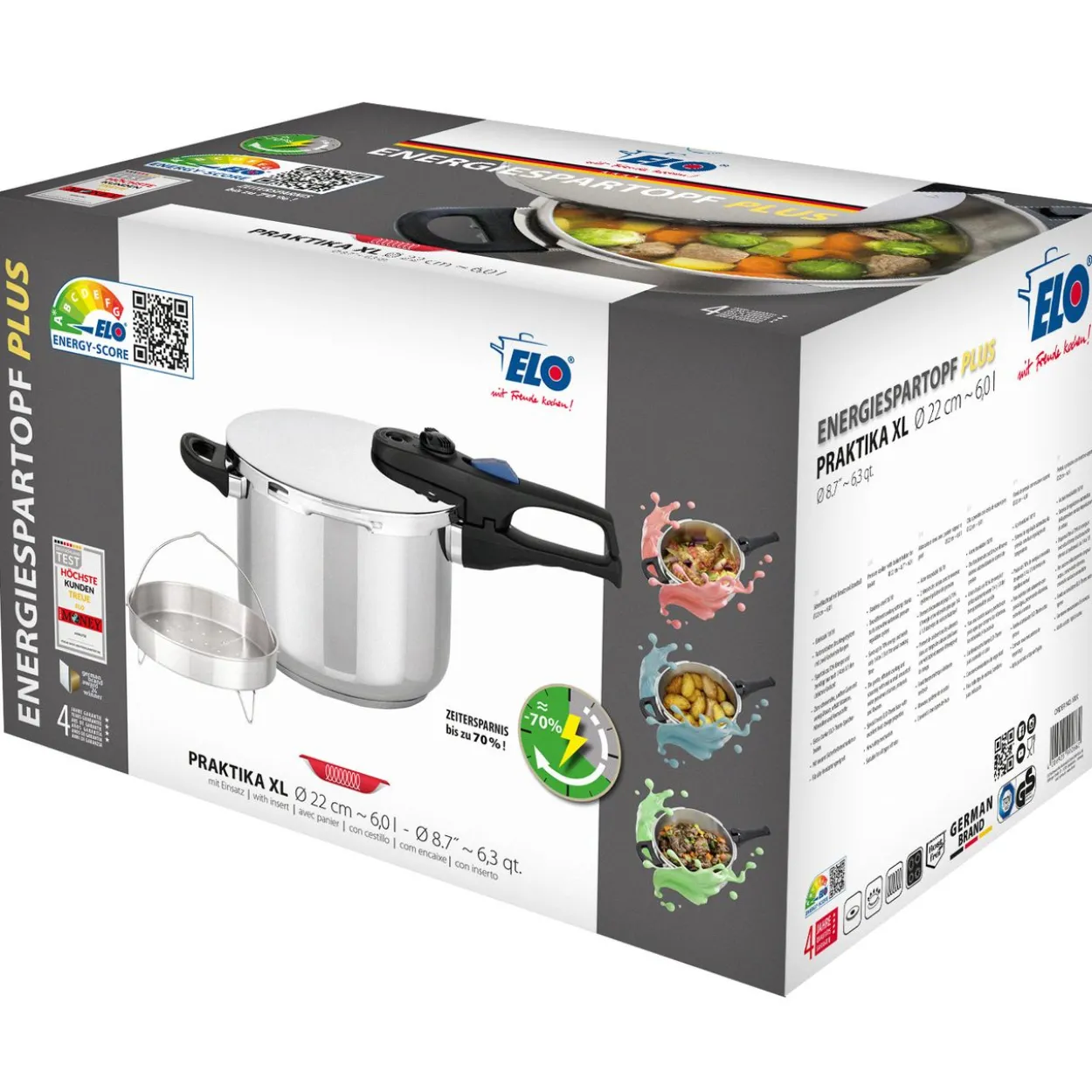 Schnellkochtopf 6,0L/22cm "Praktika Plus XL Set"