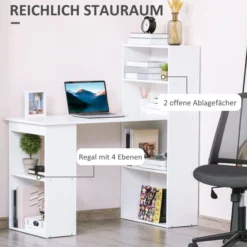 Schreibtisch Esstisch mit Regal Computertisch Arbeitstisch Laptoptisch