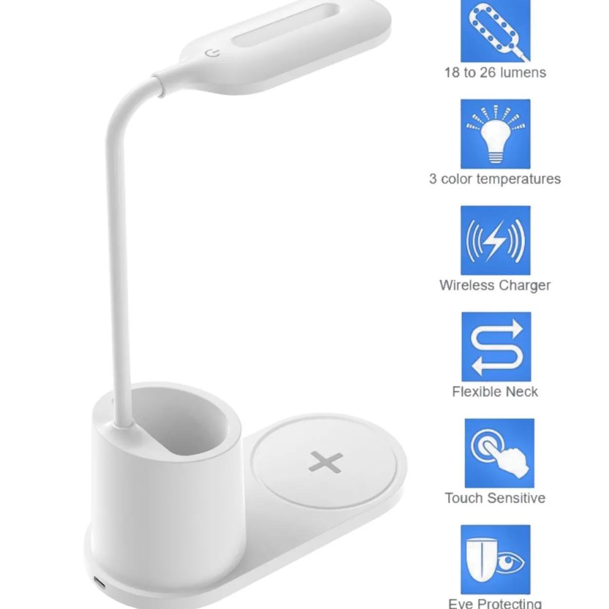 Schreibtischlampe mit Induktivlader