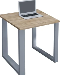 Schreibtisch Lona 80x80 U-Fußgestell Sonoma-Eiche/silber