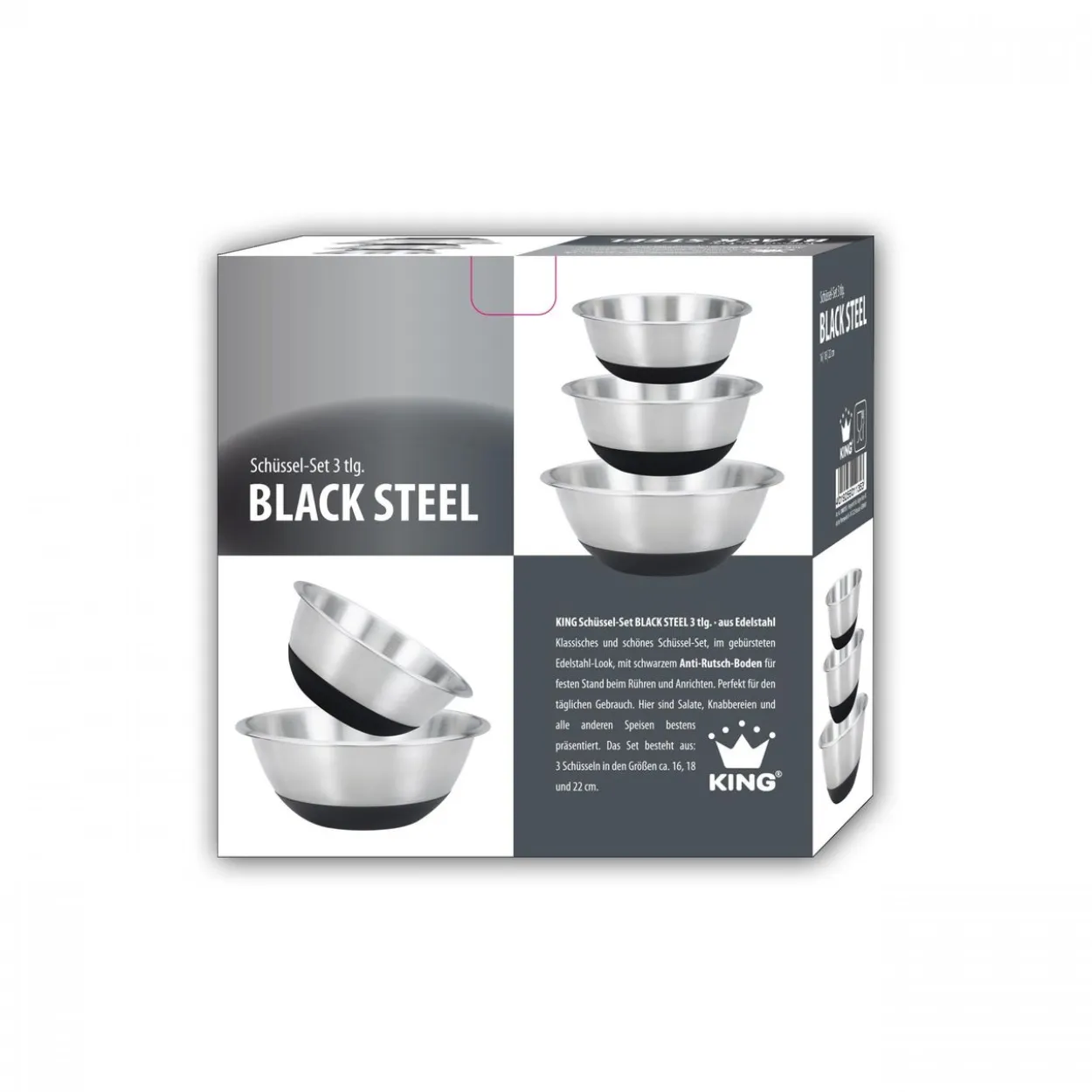 Schüsselset Black Steel 3 tlg.