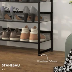 Schuhregal Schuhständer mit 5 Ebenen Schuhablage für max. 15 Paar Schuhe