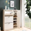 Schuhschrank 90x120x24 cm MDF Weiß