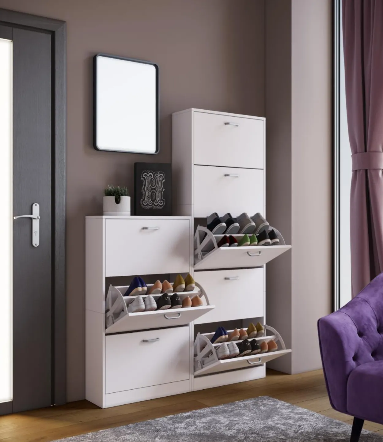 Schuhschrank „Zindos XL" weiß