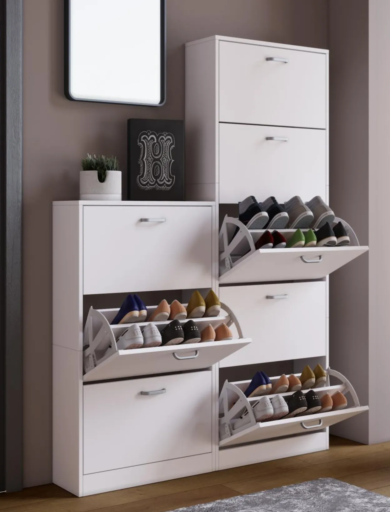 Schuhschrank „Zindos XL" weiß
