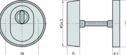 Schutzrosette - SR 300 ZA - rund - Edelstahl - 15 mm