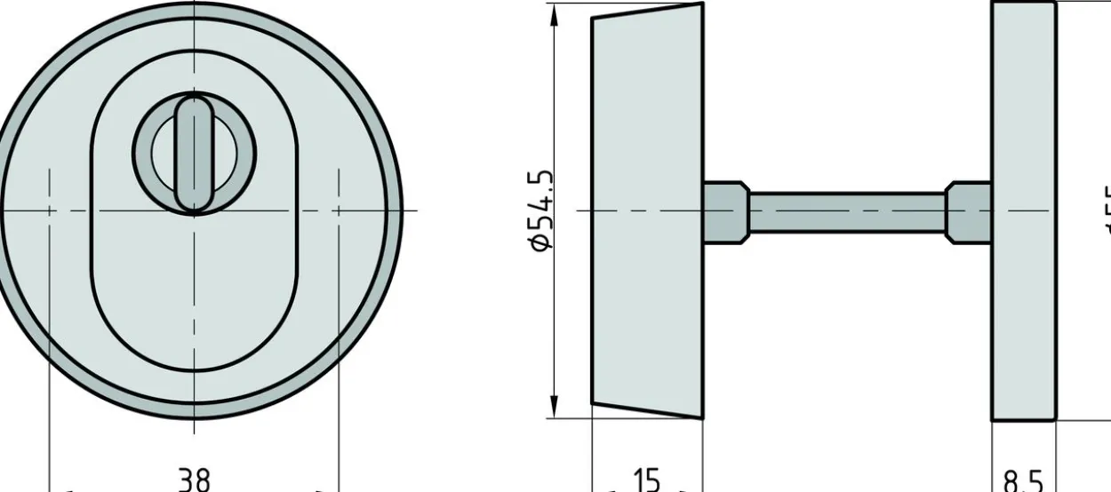 Schutzrosette - SR 300 ZA - rund - Edelstahl - 15 mm