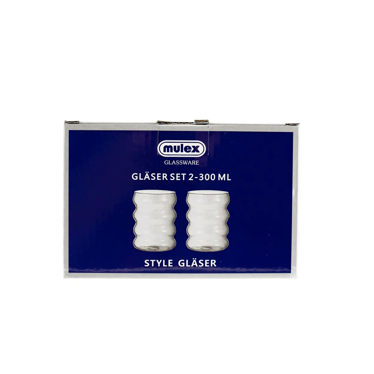 Schwarze Wave-Design Trinkgläser im 4er Set – 300 ml