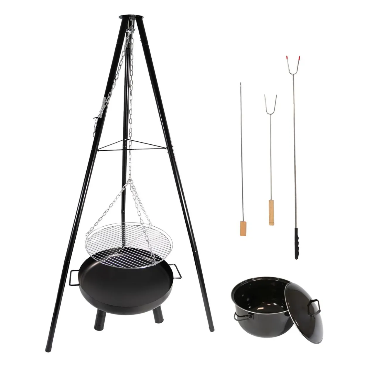 Schwenkgrill mit Feuerschale, 52 cm großer Grillrost