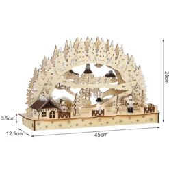 Schwibbogen Winterdorf Weihnachten hellbraun