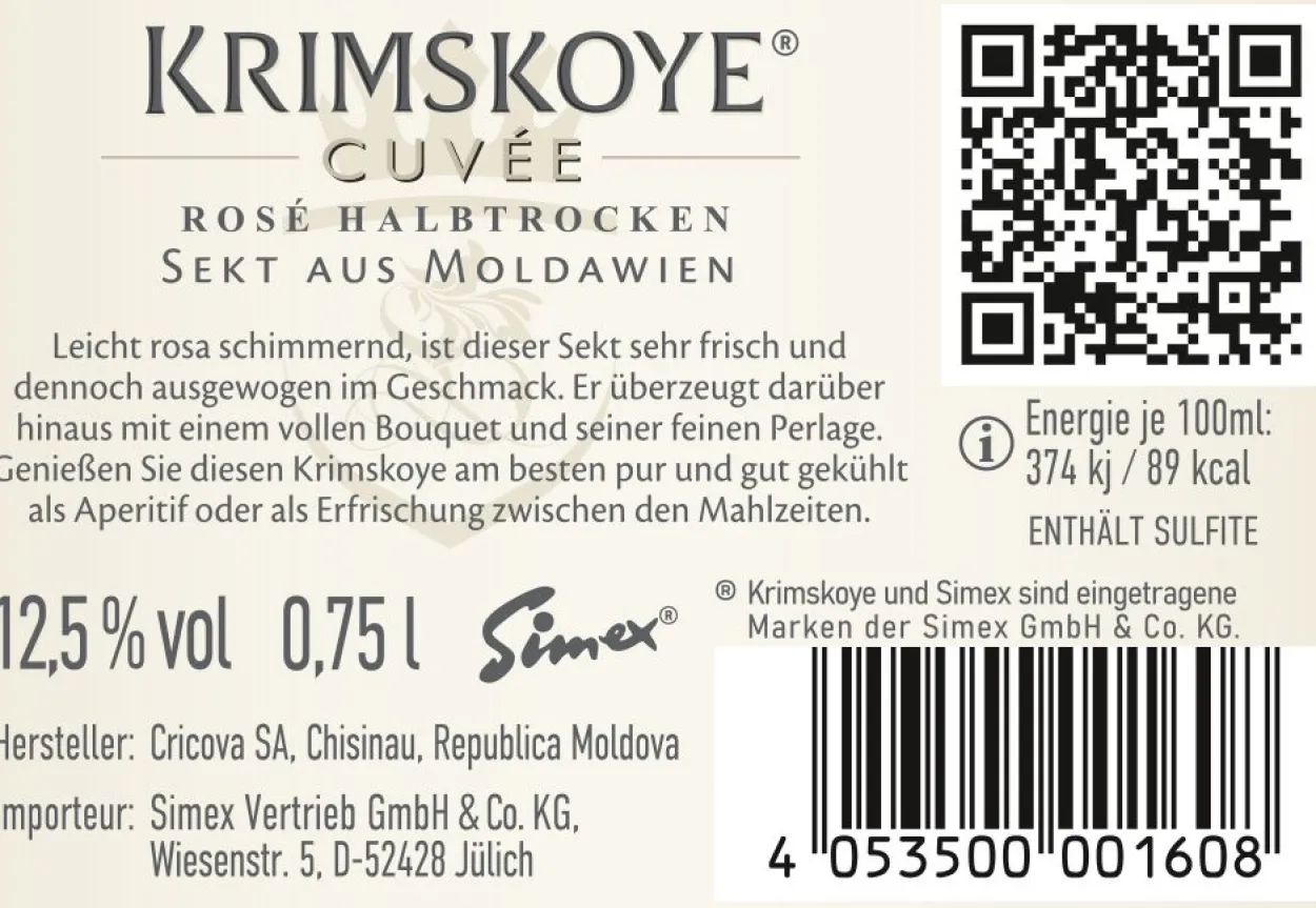 Sekt aus Moldawien Rosé halbtrocken