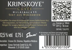Sekt aus Moldawien weiß halbtrocken