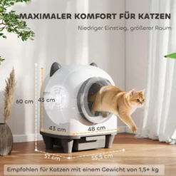 Selbstreinigende Katzentoilette mit App-Steuerung 80L Geruchsbeseitigung