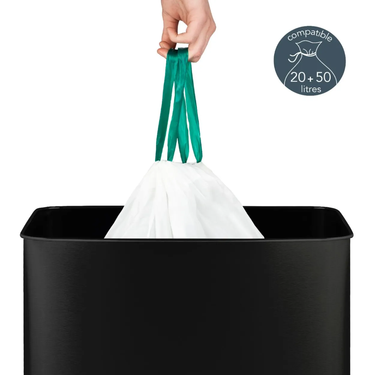 Sensormülleimer 69L N°1015, 3 Fächer, Schwarz