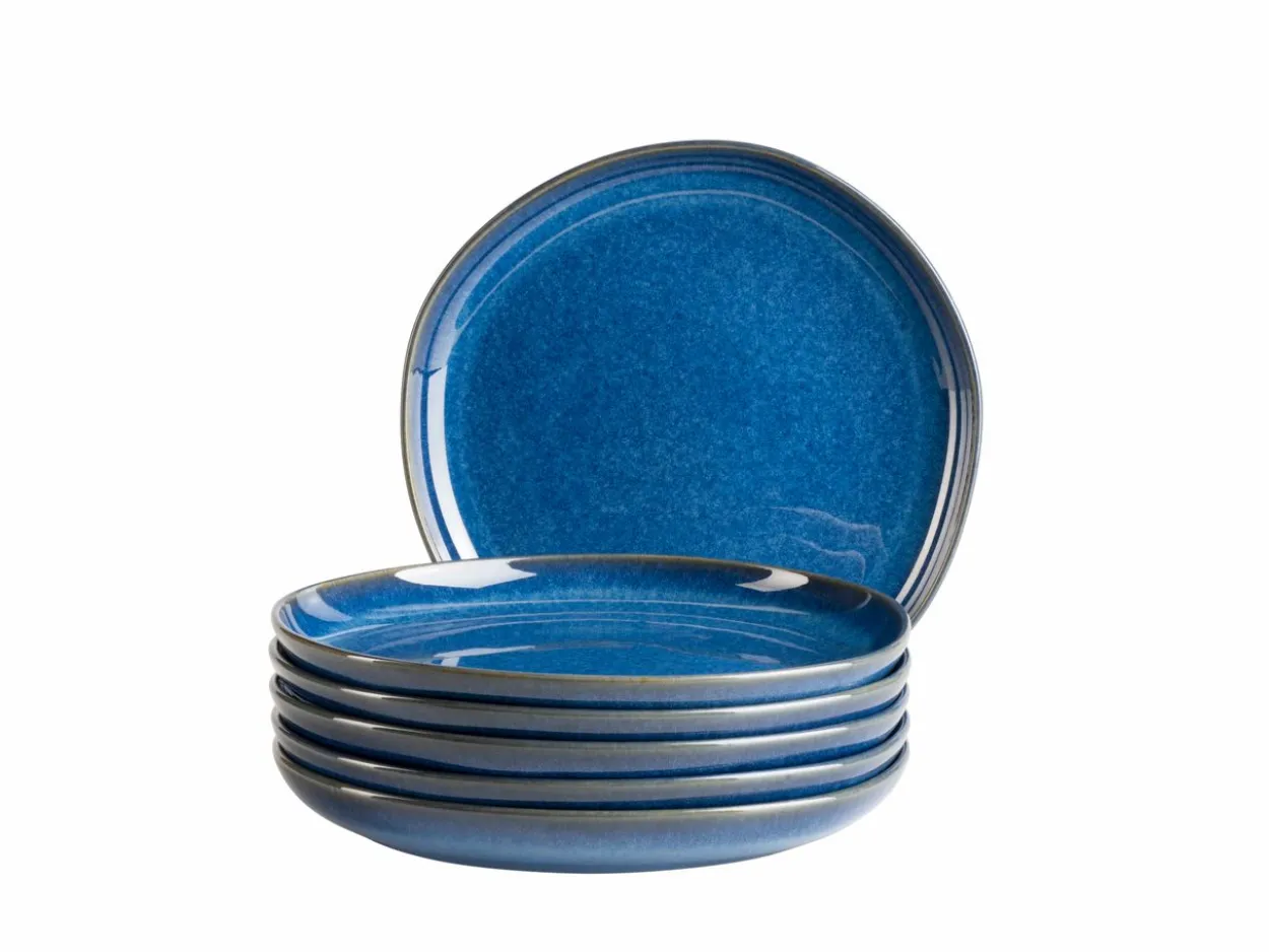 Serie Cordelia, Dessertteller, 6-er Set, Keramik, Blau